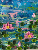 Abstract lily pond impasto-6
