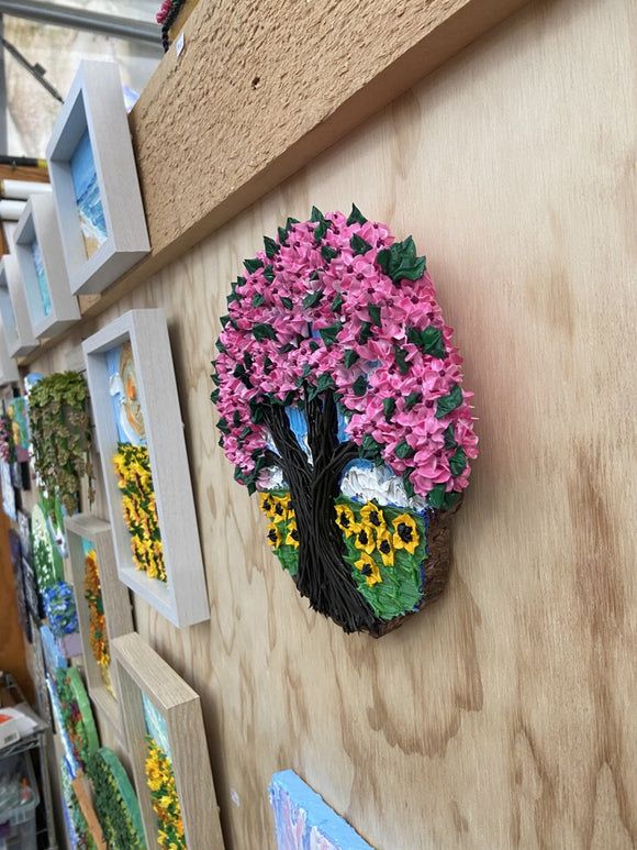 3D cherry blossom tree impasto