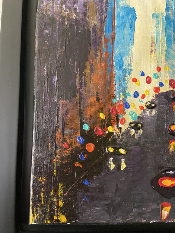 Abstract cityscape impasto