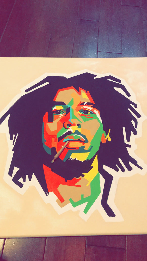 Bob Marley 💚  Abstract Rastafarian ONE LOVE
