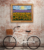 3D Sunflowers and lavender field