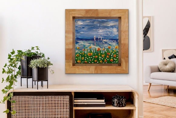 Abstract sailboats seascape