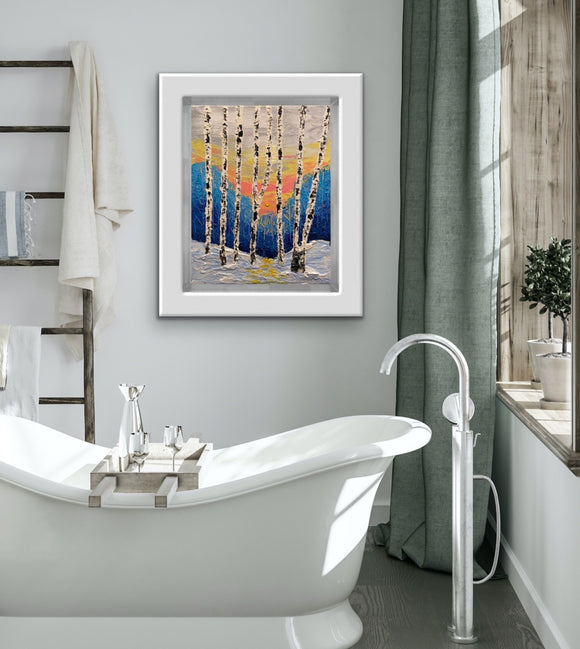 Abstract birch trees