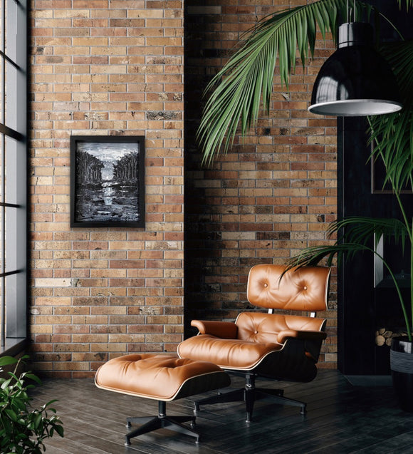 Black and white abstract landscape