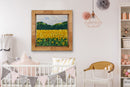 Pointillist yellow flower field-6