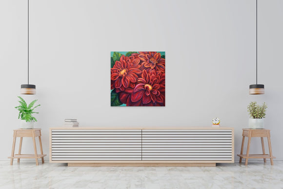 Red Dahlias