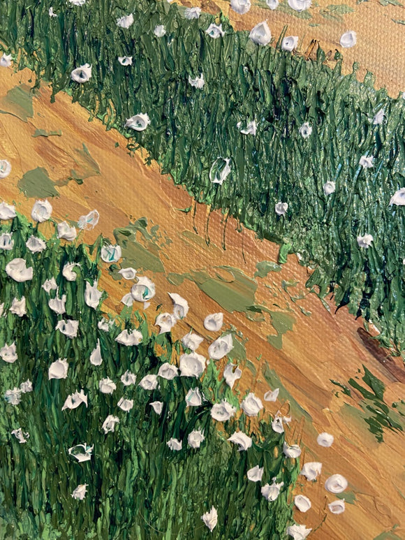 Whimsical landscape impasto painting