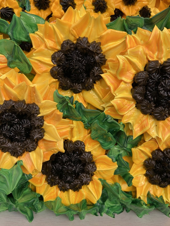 3D sunflower impasto