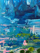 Abstract lily pond impasto-7