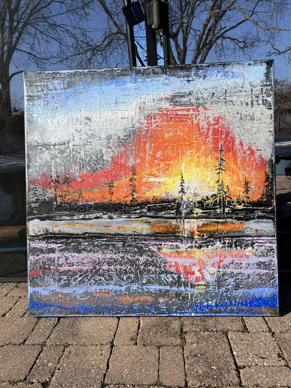 “Sunset Solitude: Northern Woods”