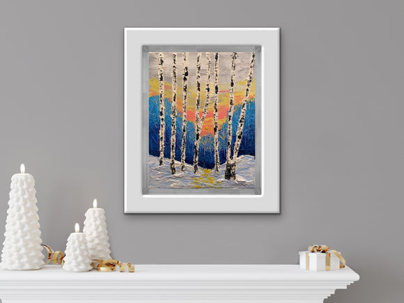 Abstract birch trees