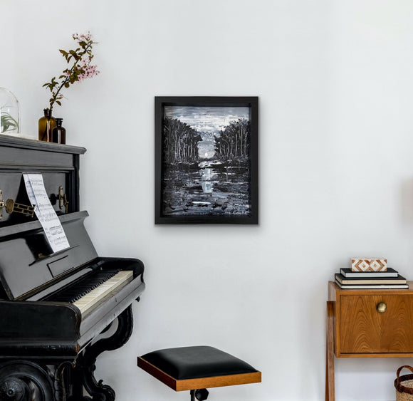 Black and white abstract landscape