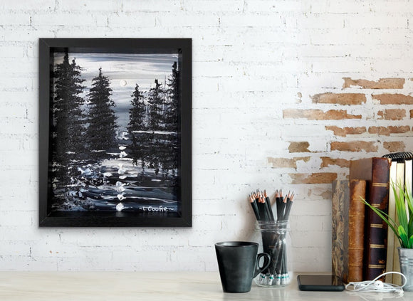 Abstract black and white landscape
