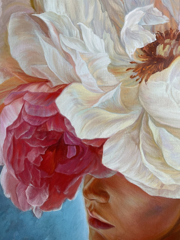 Portrait with flowers
