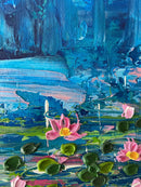 Abstract lily pond impasto-8