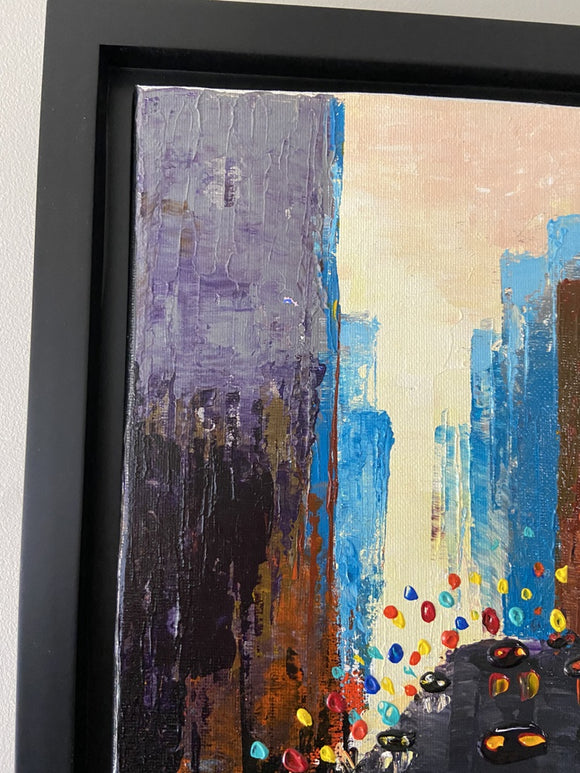 Abstract cityscape impasto