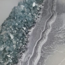 Resin Geode Wall Art in White and Silver-7