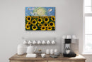 3D sunflower field impasto acrylic painting-8