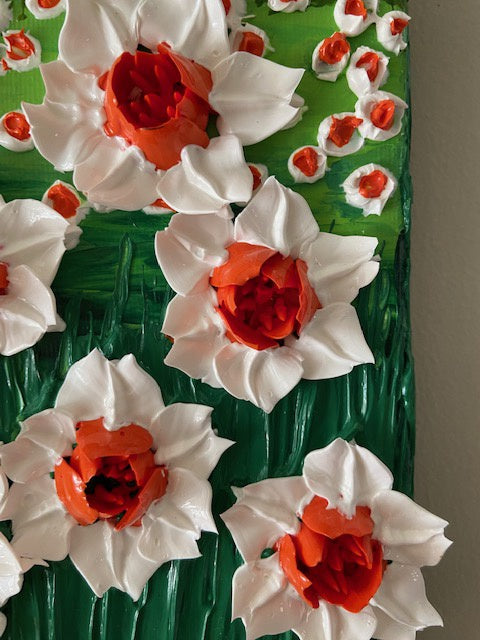 3D whimsical daffodils field