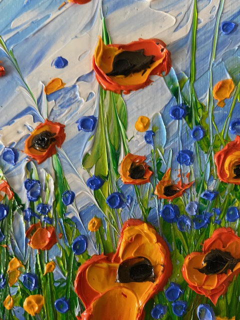 Abstract poppy field