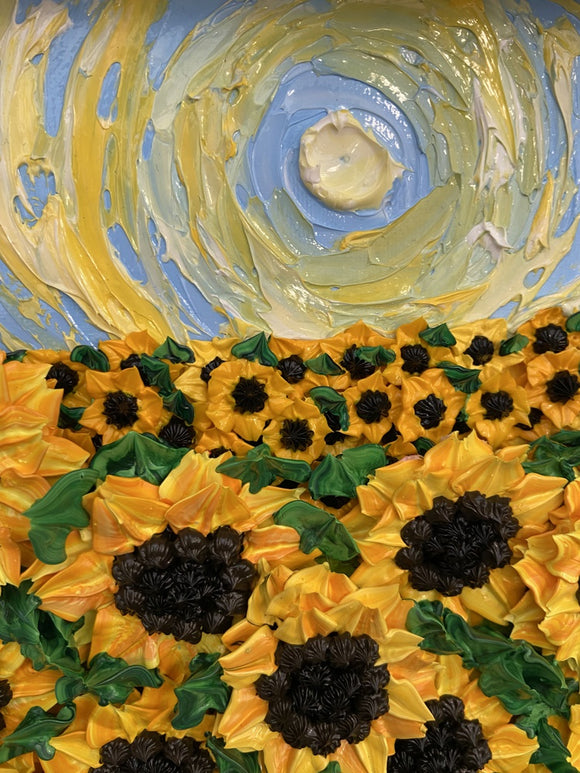 3D sunflower impasto