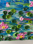 Abstract lily pond impasto-9