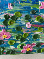 Abstract lily pond impasto