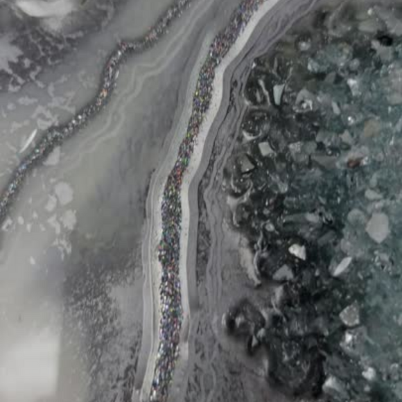 Resin Geode Wall Art in White and Silver