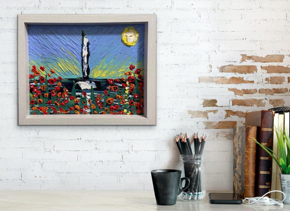 Abstract sailboat seascape