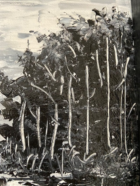 Black and white abstract landscape