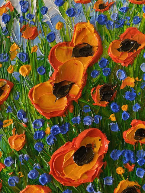 Abstract poppy field