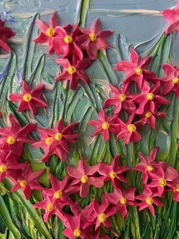 Whimsical floral beachscape