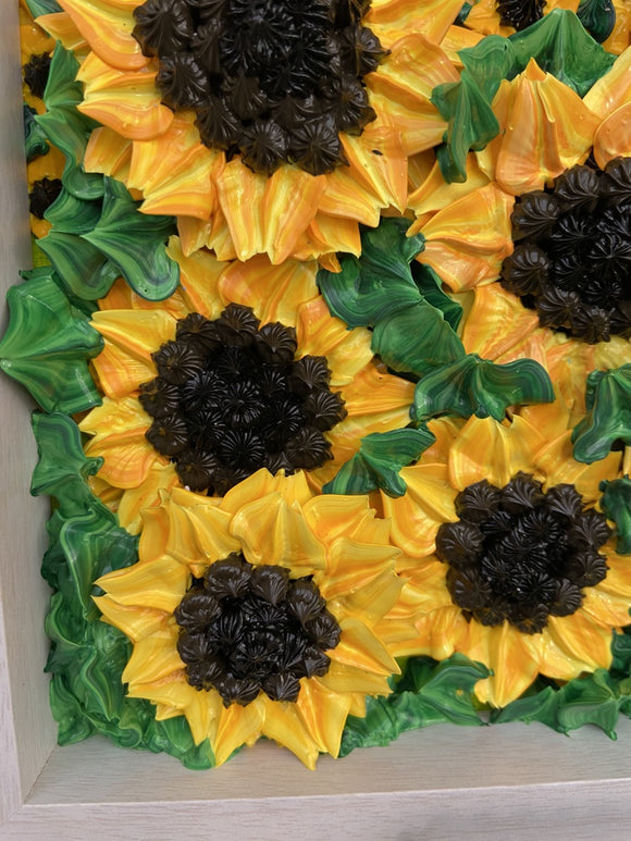 3D sunflower impasto