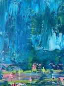 Abstract lily pond impasto-10