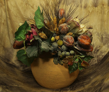 Aged Fruit And Plant Bowl