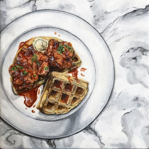 Chicken and waffles at school