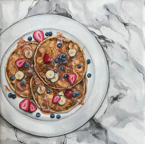 Pancakes with fruit confetti.