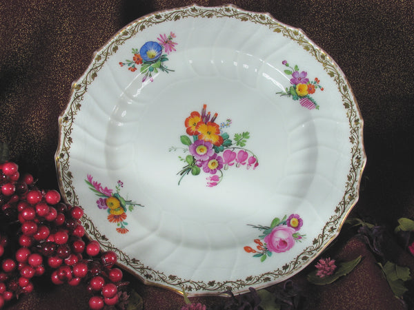 Plate Floral With Red Background