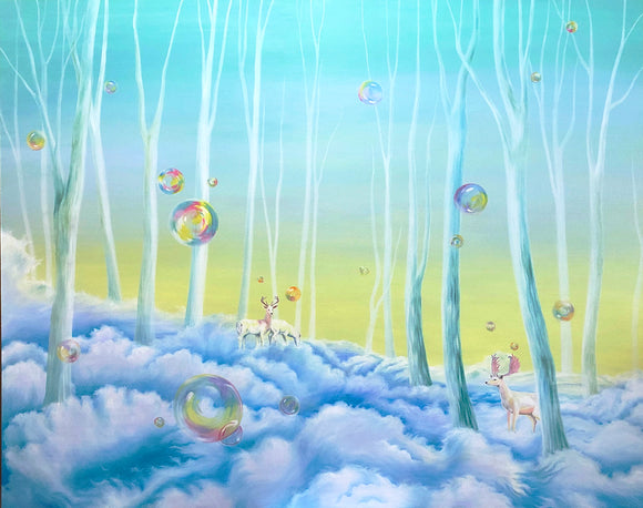 White silence flowing forest